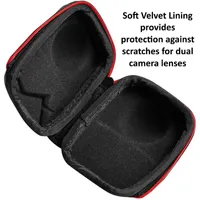 Internal view of the TELESIN Osmo 360 case. Soft velvet lining provides protection against scratches for dual camera lenses.