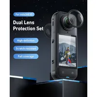 Telesin dual lens protection set highlighting high definition and full coverage for the Insta360 X5 camera.