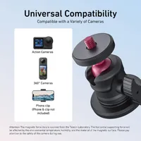 Universal compatibility with action cameras and smartphones via additional phone mount for versatile magnetic filming