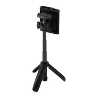 ULANZI ClipMate mini tripod extended, with the hook-and-loop backpack strap mount attached on top.