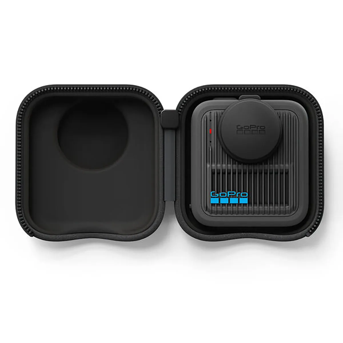 GoPro Protective Camera Case for MAX2 open with camera fitted inside.