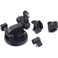 GoPro suction cup mount full kit laid out showing arms, bases and quick release components included.