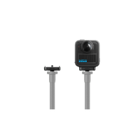 GoPro Magnetic Latch to 1/4-20 Mount shown on a pole and with a 360 Camera connected.