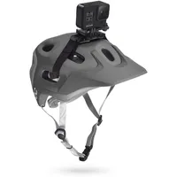 GoPro Vented Helmet Strap Mount fitted to a vented helmet with camera attached.