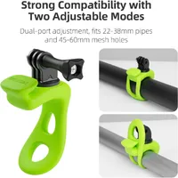 Demonstration of the dual-locking system fitting bar diameters from 22mm to 60mm on bikes, poles, and sports equipment.