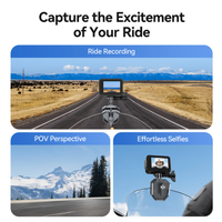 Dynamic motorcycle POV recording and effortless action selfies using the TELESIN adjustable windshield mount.
