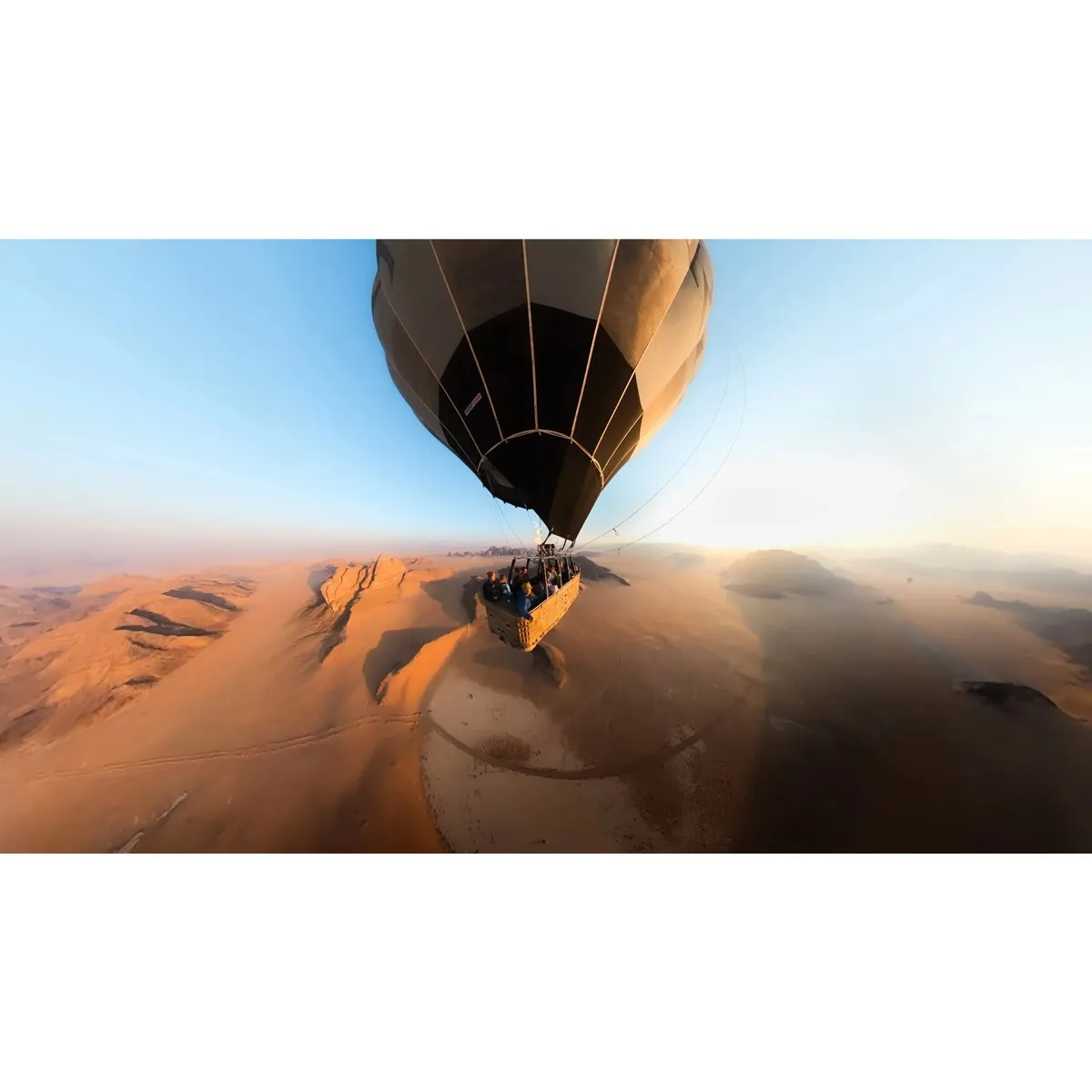 GoPro Carbon Fibre Extension Pole capturing an aerial hot air balloon with invisible stick effect.