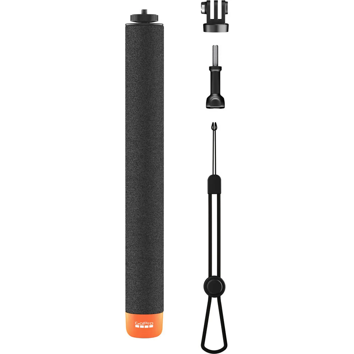 GoPro 80cm Floating Extension Pole with included finger adapter, thumbscrew and wrist strap.