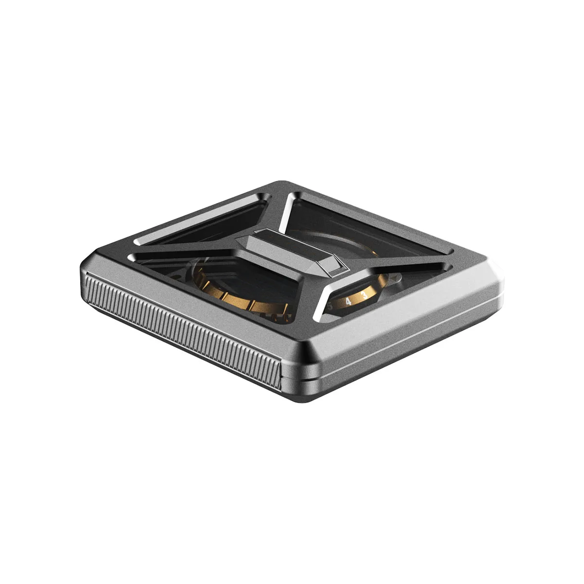PolarPro Bluemorphic VND Filter shown in its hard case from a different angle.