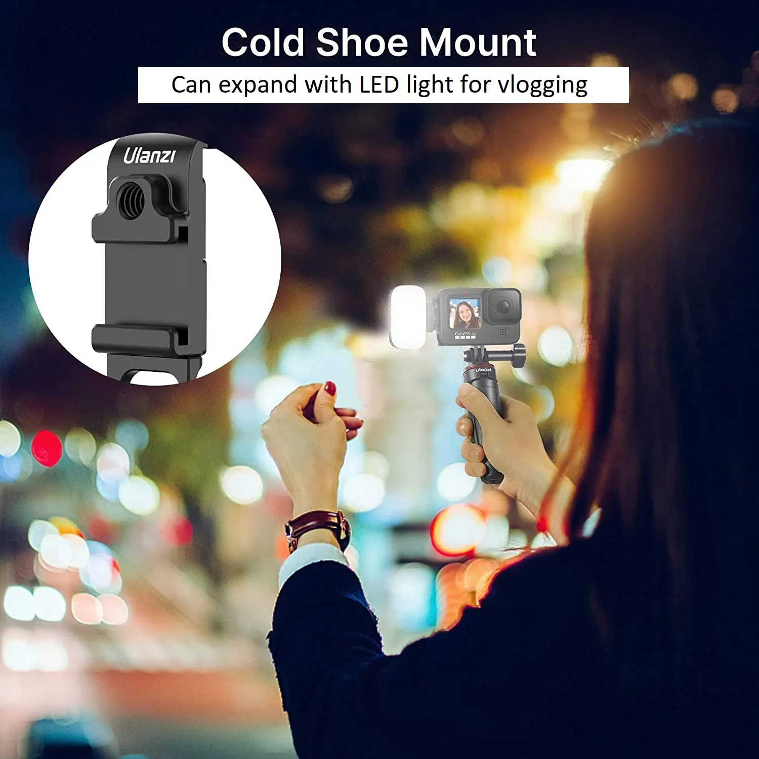 ULANZI G9-6 Open Door/Battery cover for GoPro HERO13/12/11 Black/10/9 | Allows Cable Entry+Cold shoe