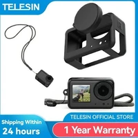 TELESIN Silicone Cover for DJI Action3/Action4/Action5 Pro | with Lens Cover + Lanyard