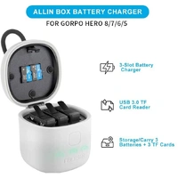 TELESIN Allin Box | 3 Slot USB Battery charger / Storage Box for GoPro HERO8/7/6/5