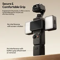ULANZI LM06 fitted to a DJI Osmo Pocket, clear of the rotating screen and the battery grip.