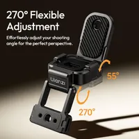 ULANZI PK16 opened out, showing 270 degree arm rotation and 55 degree plate tilt.