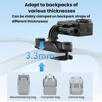 Adapts to various thicknesses like hiking, laptop, and canvas bags for stable filming with the TELESIN strap mount.