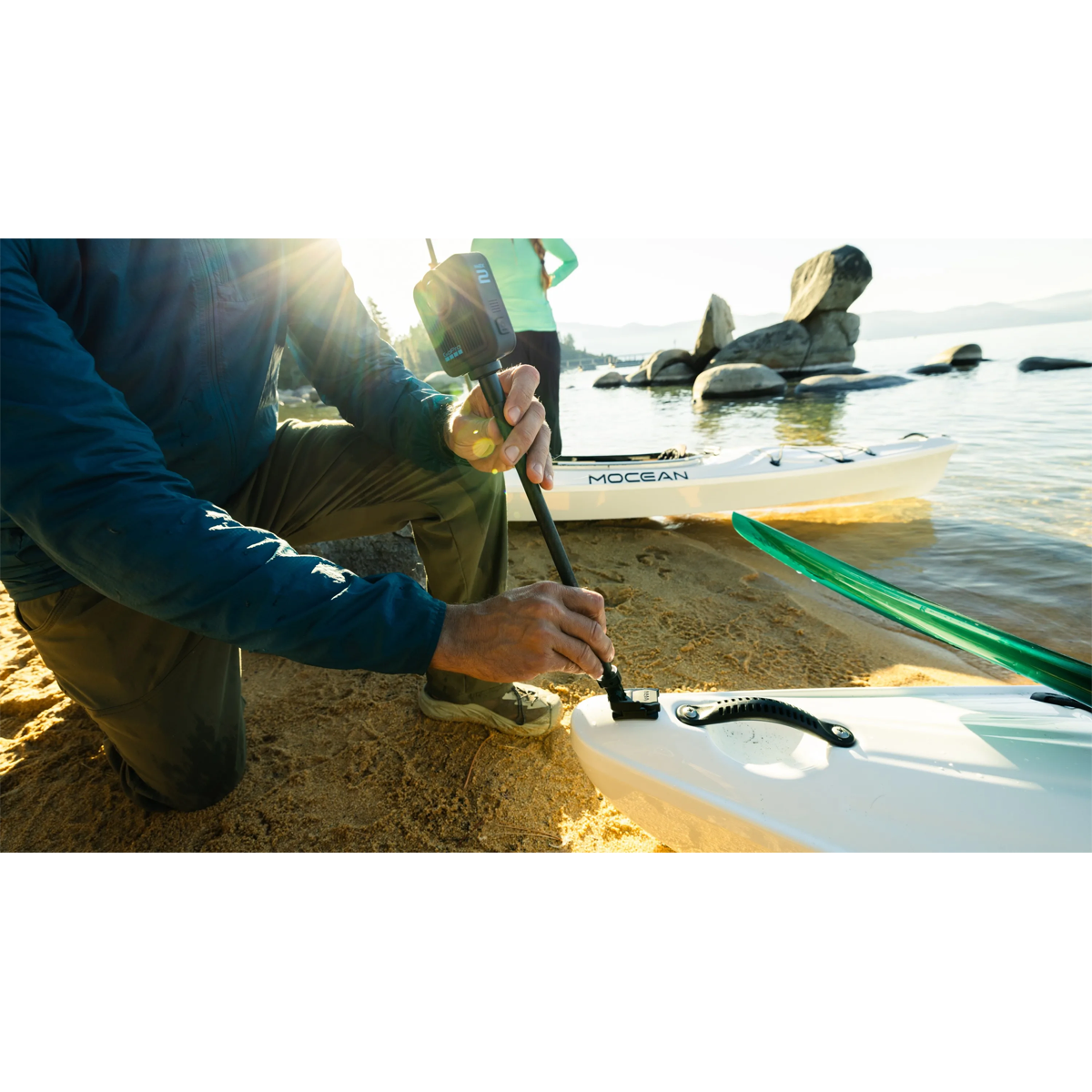 GoPro Carbon Fibre Extension Rod Set shown mounted on a kayak.