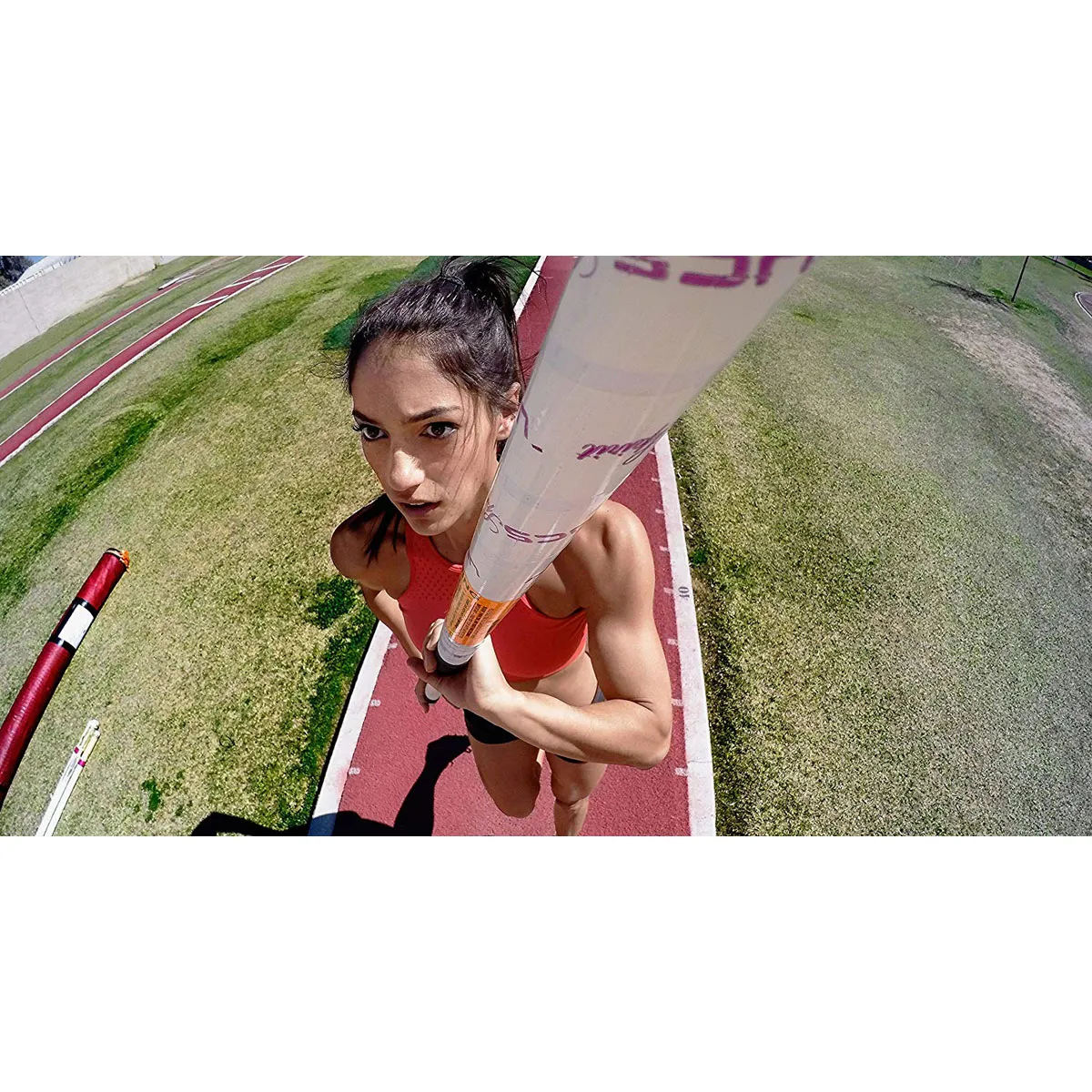 GoPro Large Tube Mount lifestyle shot showing camera mounted on a pole vaulting pole.