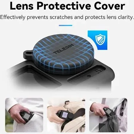 TELESIN Silicone Cover for DJI Action3/Action4/Action5 Pro | with Lens Cover + Lanyard
