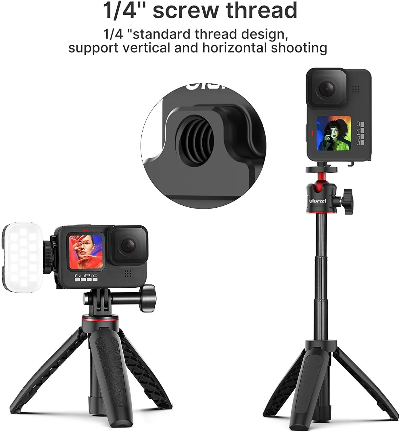 ULANZI G9-6 Open Door/Battery cover for GoPro HERO13/12/11 Black/10/9 | Allows Cable Entry+Cold shoe