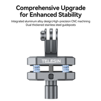 CNC machined aluminium body with dual stainless steel guideposts and double-thickened silicone pads for durability.