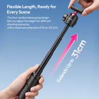 ULANZI SnapGo four-section telescoping pole extending to a maximum height of 31cm.