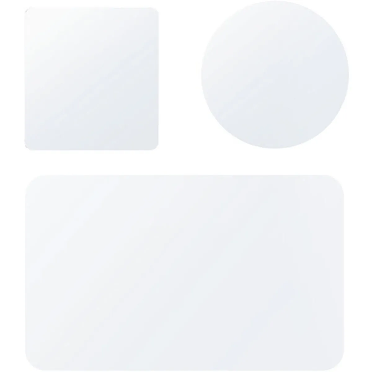 Graphic displaying the precision-cut shapes of the tempered glass lens and screen protectors for DJI Osmo Action 6.