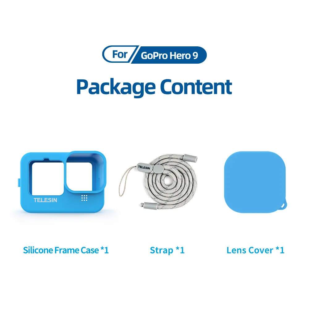 Telesin Silicone Protective cover/Lens Cover/Lanyard for GoPro HERO13/12/11/10/9