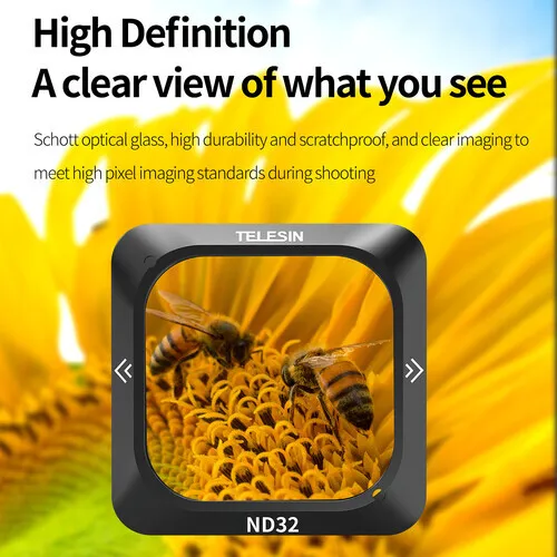 TELESIN Polariser/ND Filter Set  | for DJI Action 2 Cameras | CPL/ND8/ND16/ND32