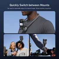 Rapidly swap your DJI Action 6 between different GoPro-style mounting accessories.