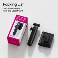 Packing list for the ULANZI ClipMate: the quick-release tripod and one hook-and-loop strap, with the box.