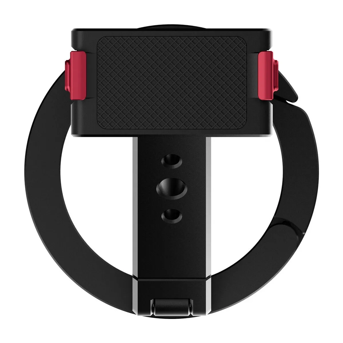 Top view of the ULANZI MagLock mount showing the textured silicone camera plate, red latches and circular base ring.
