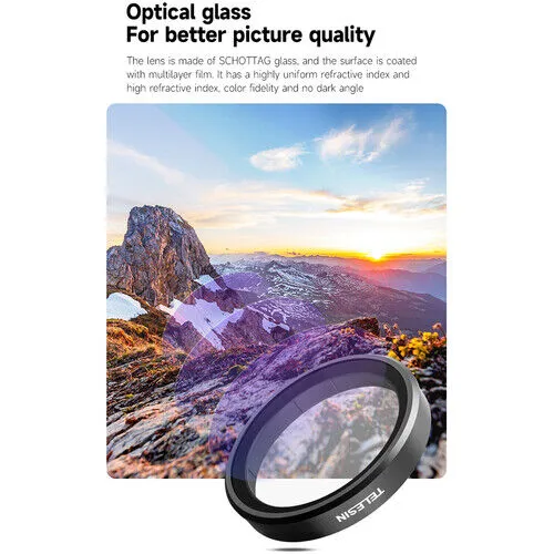 TELESIN Polariser/ND Filter Set | for DJI Action3/Action4/Action5 Pro | CPL/ND8/ND16/ND32