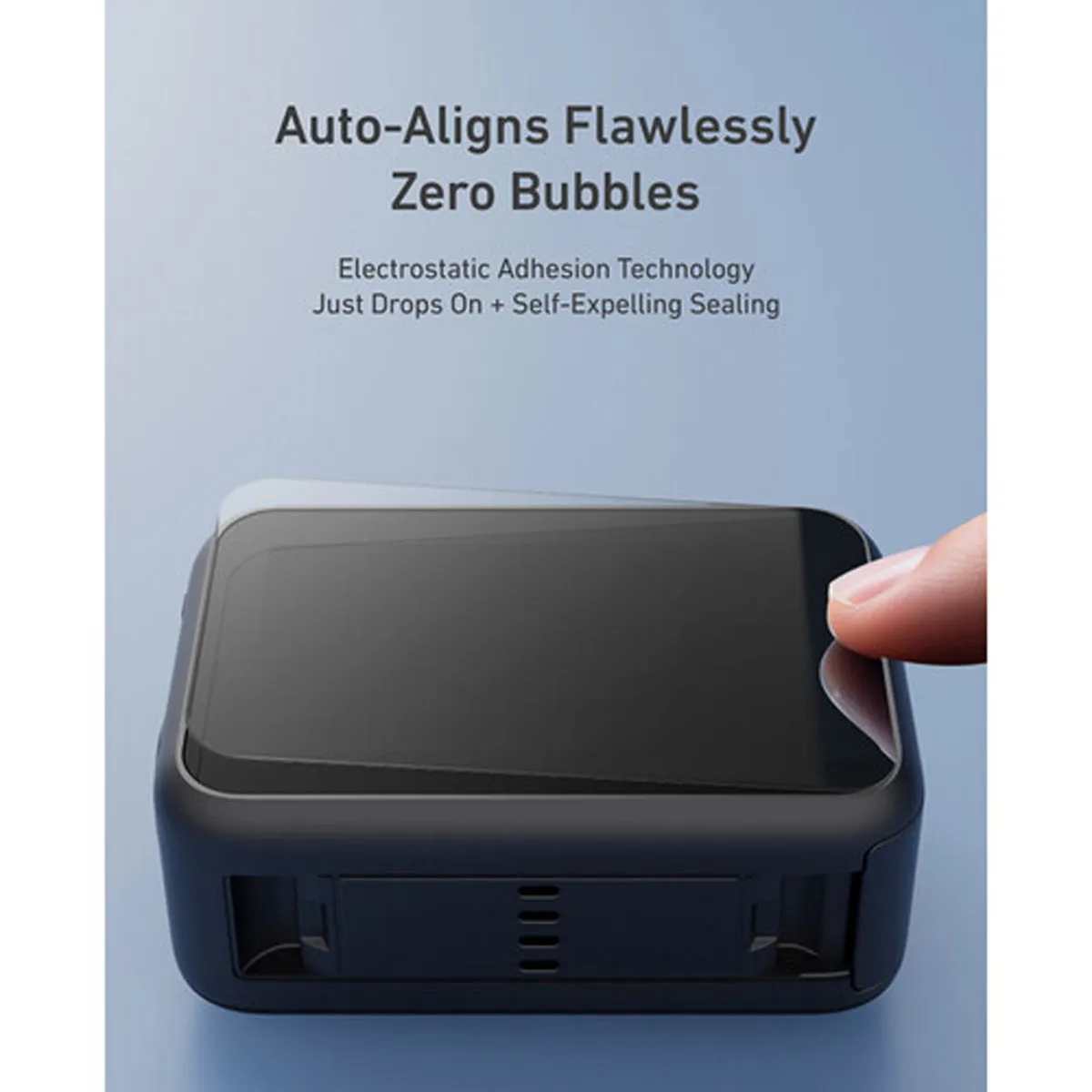 Zero-bubble installation of TELESIN DJI Osmo Nano screen protector using electrostatic adsorption.