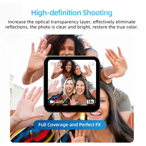 TELESIN Lens and Screen Protectors for DJI Action 2 | HD Film Sets (2-Pack)