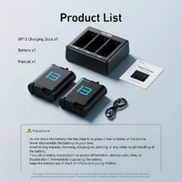 Telesin TRIPLE Slot USB Charger and 2 x Batteries KIT for GoPro HERO13