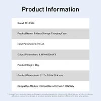 Telesin TRIPLE Slot USB Charger and 2 x Batteries KIT for GoPro HERO13