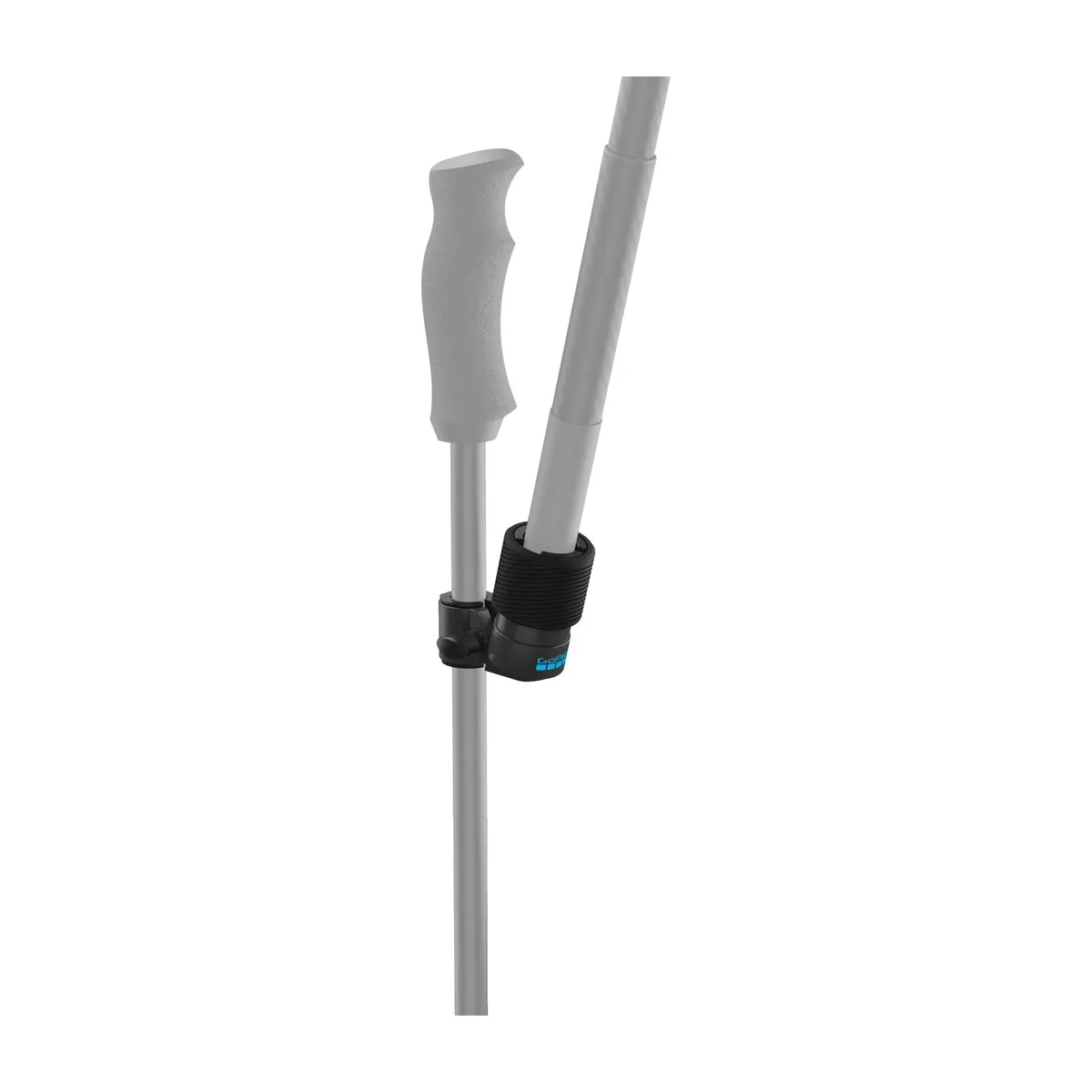 GoPro Ski Pole Mount clamped to a ski pole holding a carbon fibre extension pole (not included).