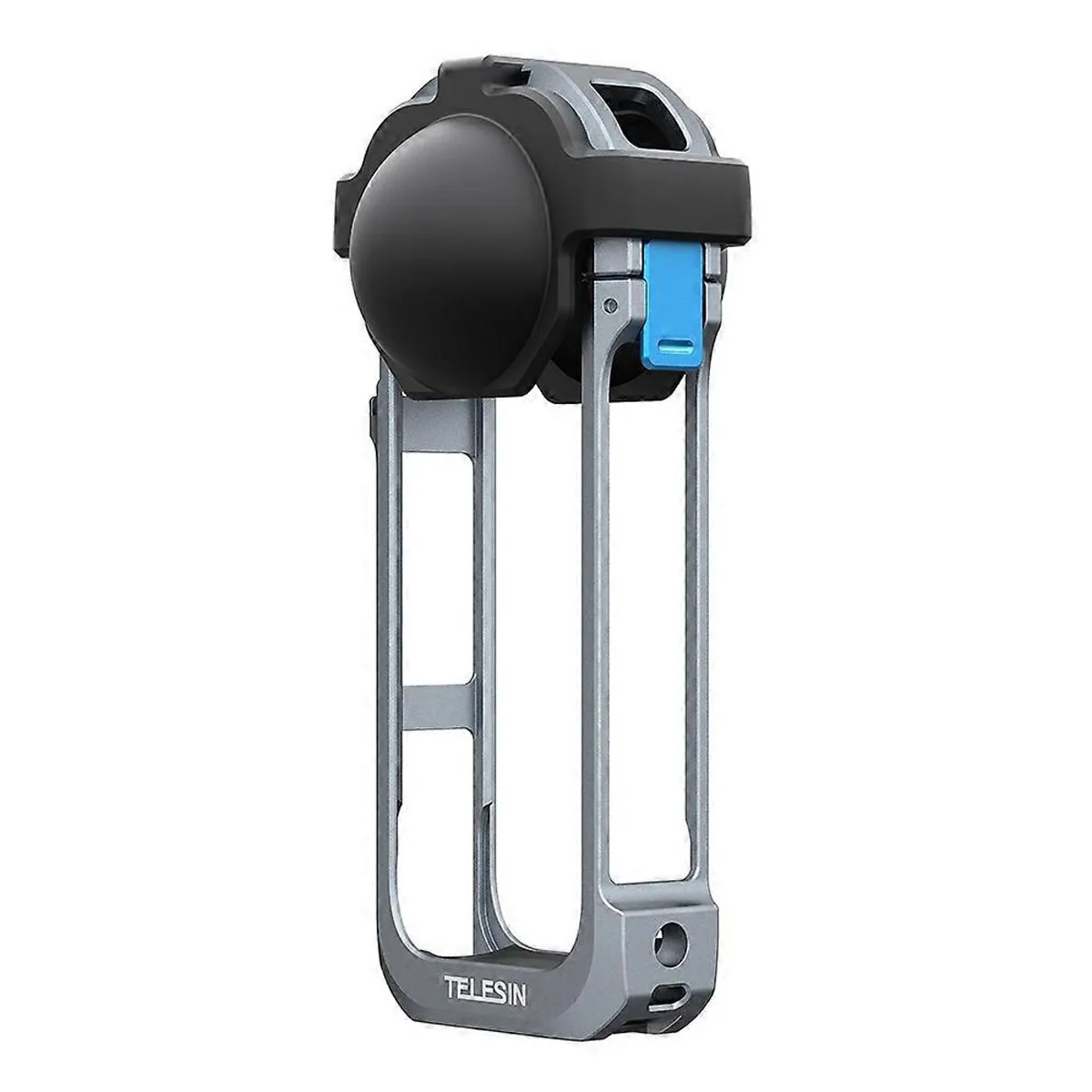 TELESIN Metal Camera Cage for Insta360 X5. Full-metal frame kit includes a custom-fit silicone lens protective cover.