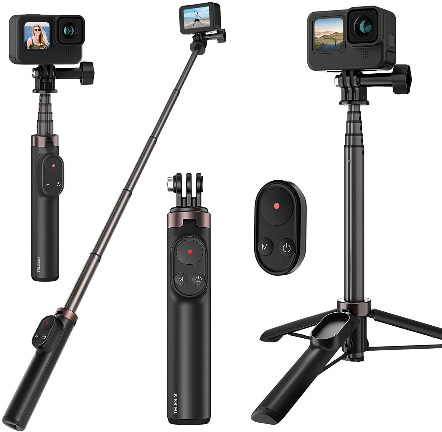 Telesin Vlog Selfie Stick Remote | for SmartPhones and GoPro10/9/7/8/MAX Gear