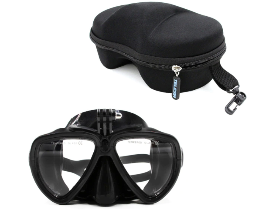 Telesin DIVE Mask, Diving & Snorkelling Mask for GoPro cameras, Black