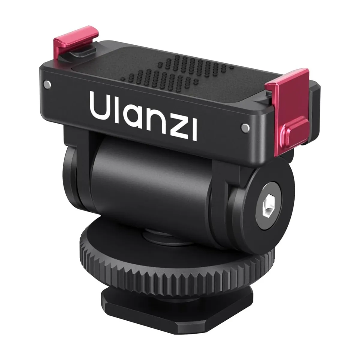 ULANZI OA27 Magnetic Latch Mount showing the magnetic plate, tilt pivot and cold shoe locking dial.