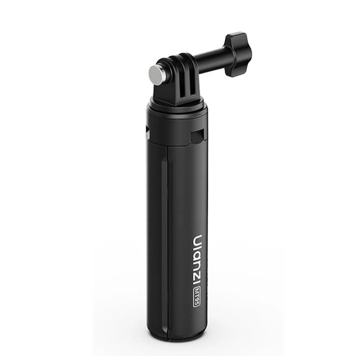 ULANZI MT95 mini hand grip folded, showing the GoPro-style 3-prong mount and thumbscrew on top.