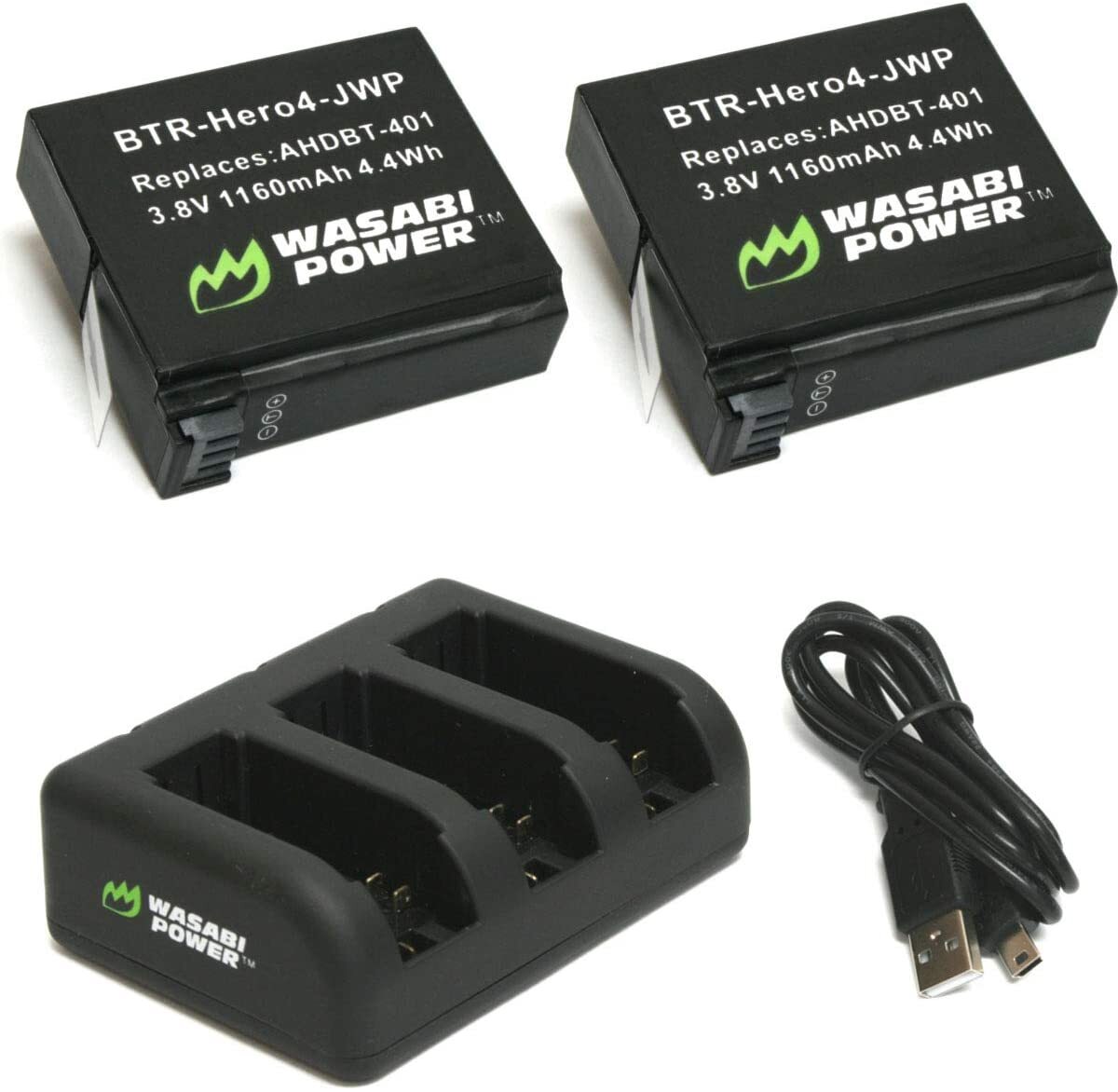 Wasabi Power Batteries For Gopro Hero4 2 Pack And Triple Usb Charger Hero Gear
