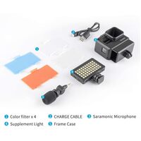 Telesin Vlog Kit for GoPro HERO7 Black/HERO6/HERO5 | with Light + Saramonic Microphone