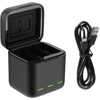 TELESIN 3-Slot USB Battery Charger/Battery Storage Box for GoPro HERO13 batteries