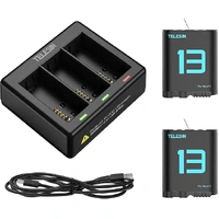 Telesin TRIPLE Slot USB Charger and 2 x Batteries KIT for GoPro HERO13