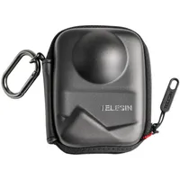 TELESIN Protective Camera Case for DJI Osmo 360. Rigid shell with carabiner for secure storage and travel protection.