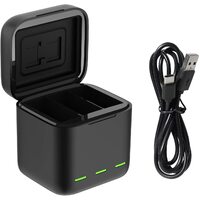 TELESIN 3-Slot USB Battery Charger/Battery Storage Box for GoPro HERO9/10/11 Black/12