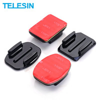 Telesin Adhesive Mount Pack for GoPro Cameras | 2 x Curved + 2 x Flat