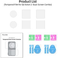 TELESIN Lens and Screen Protectors for DJI Action 2 | Tempered Glass (2-Pack)